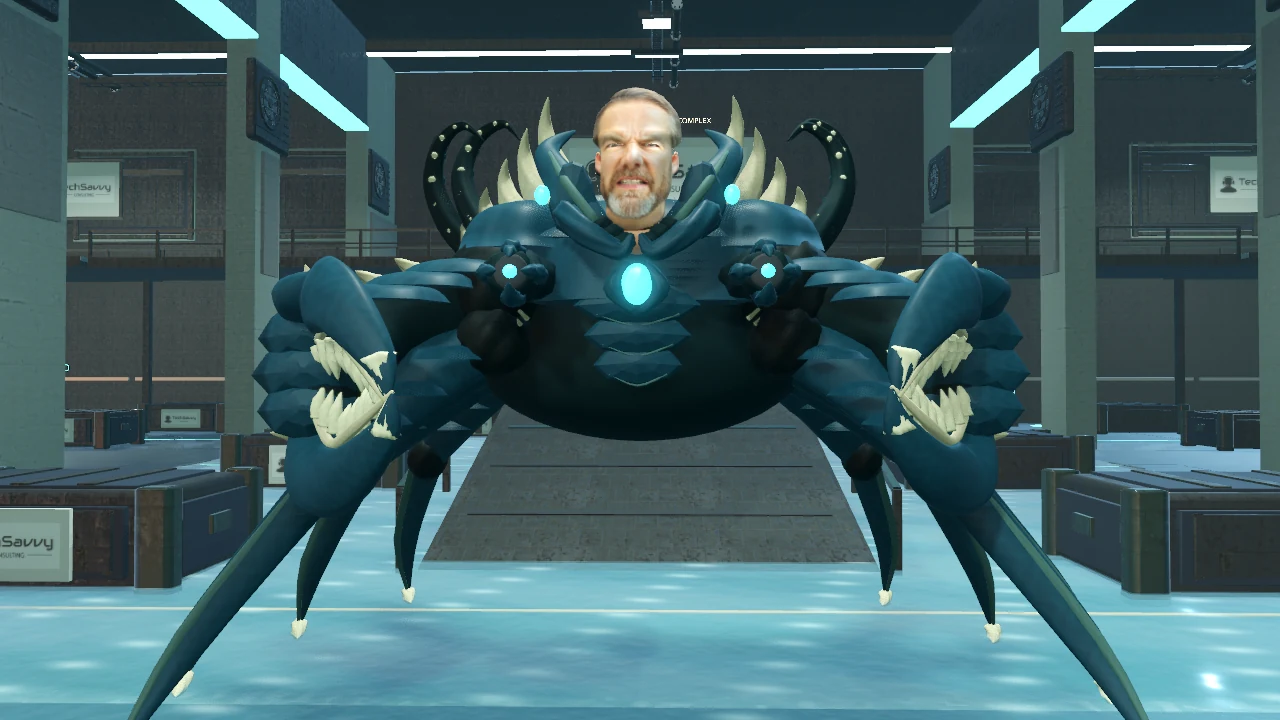Drowned Colossus facing you in a flooded facility